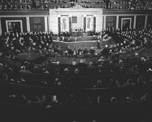 LBJ speaking to Congress